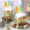 48PCS Easter Bunny Cupcake Toppers – Glitter Colorful Rabbit Picks for Cake & Party Decorations